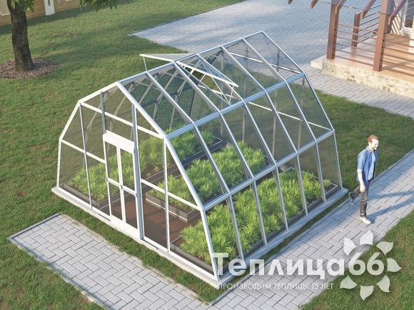 Теплица Рада Нил под стекло, 4,5х4 метра, белая